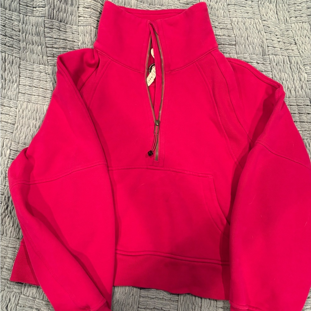 Lululemon Athletica magenta Scuba Crop half zip